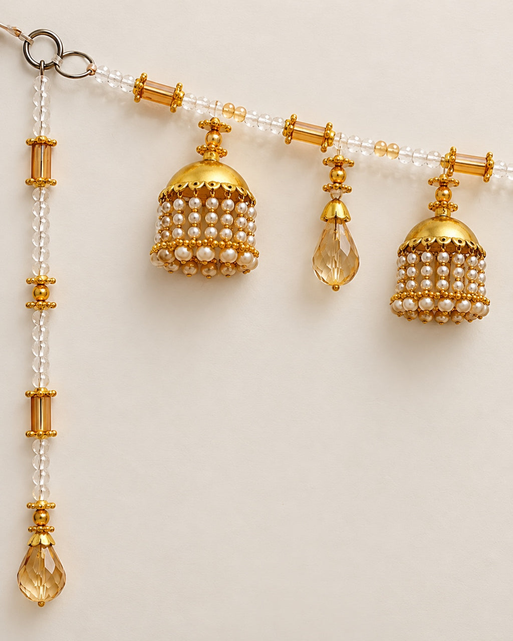 Sunehri Jhumka Drop Toran - close-up of decorative details