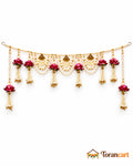 Gulabi Rose Pearl Swag Toran - full product on a white background with Torancart branding