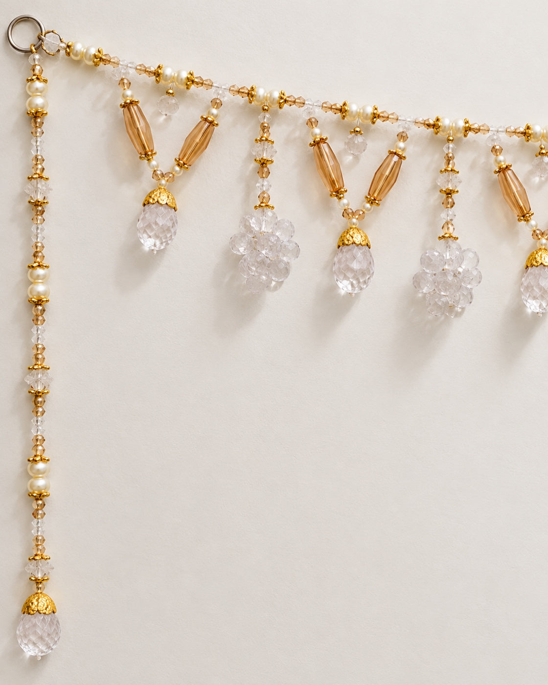 Amber Clear Drop Toran - close-up of decorative details