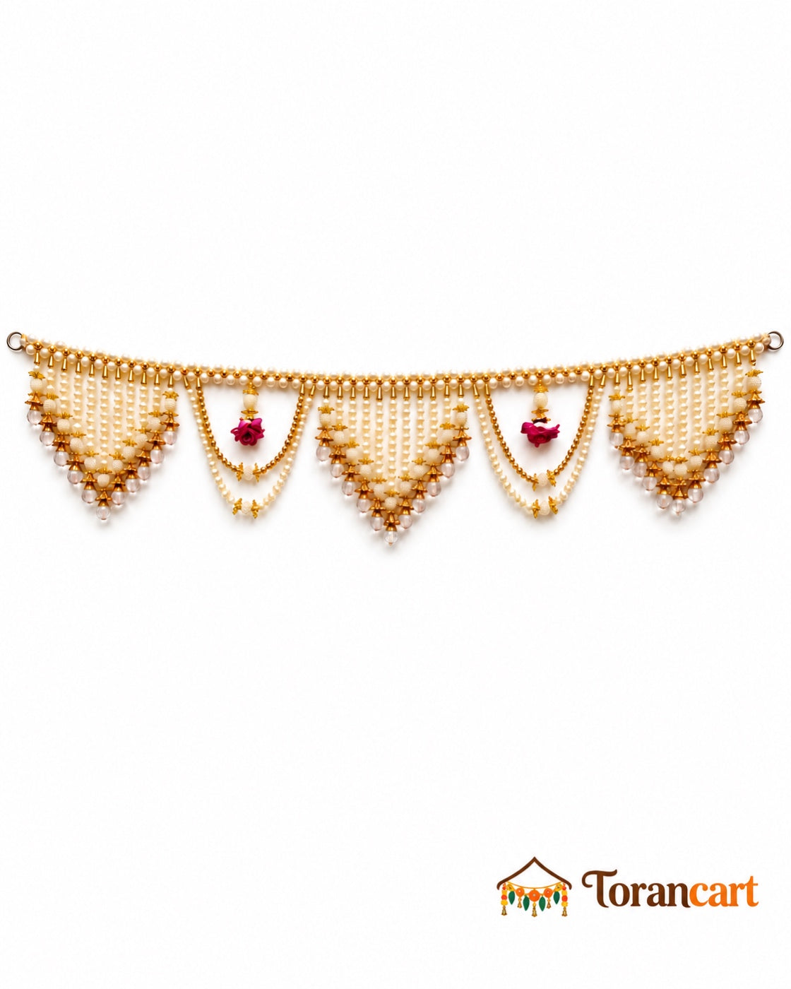 Moti Rose Cascade Toran - full product on a white background with Torancart branding