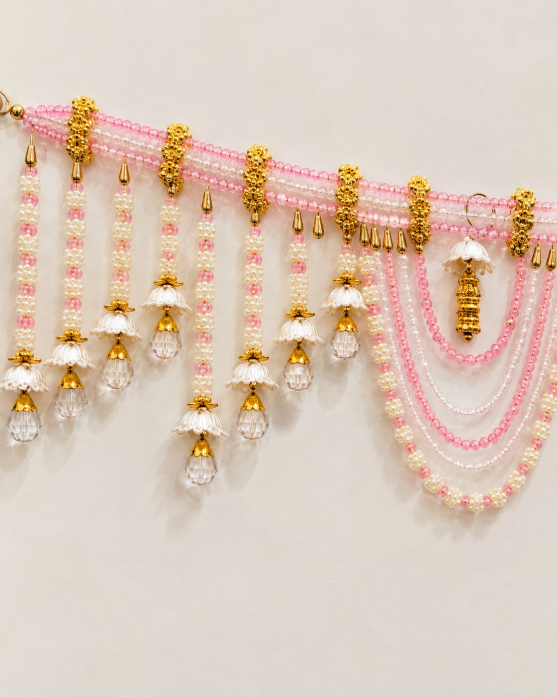 Blush Pearl Cascade Toran - close-up of decorative details
