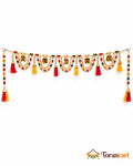 Rangoli Beaded Swag Toran - full product on a white background with Torancart branding