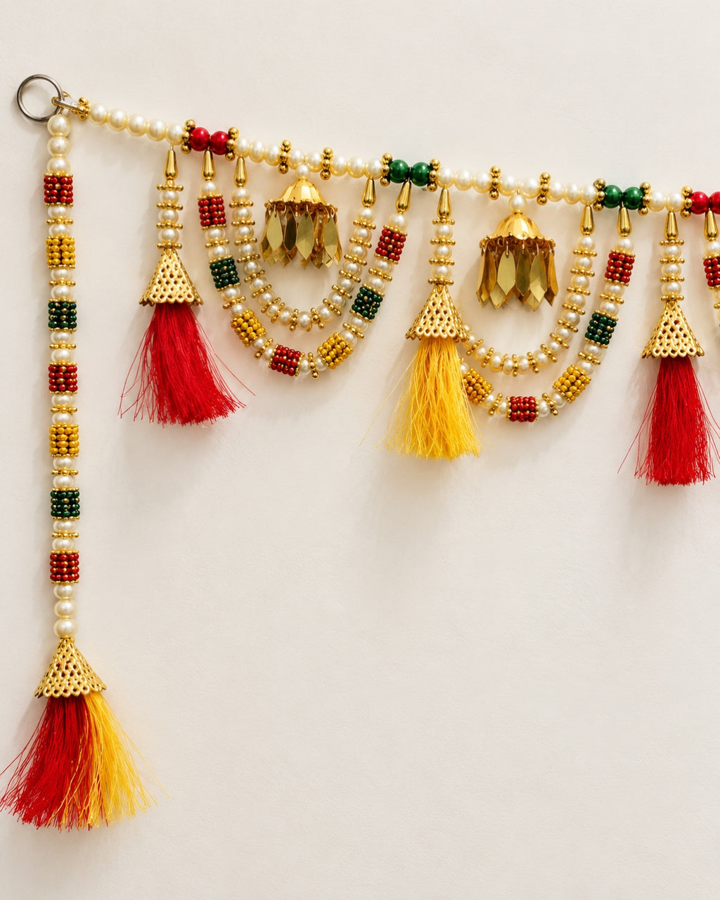 Rangoli Beaded Swag Toran - close-up of decorative details