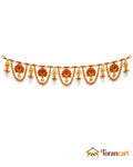 Kamal Gold Swag Toran - full product on a white background with Torancart branding