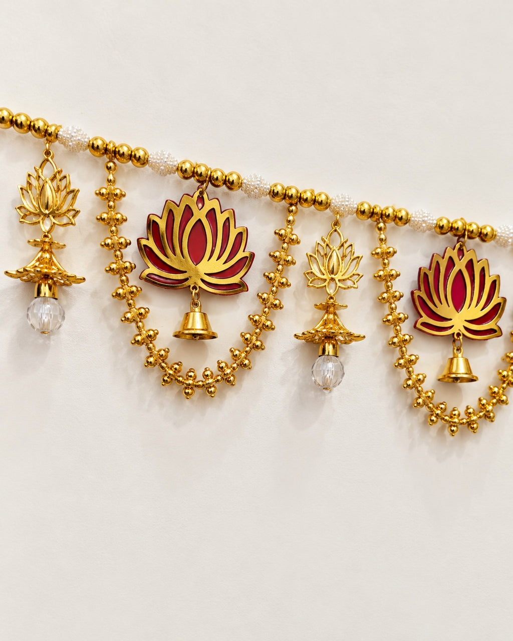 Kamal Gold Swag Toran - close-up of decorative details