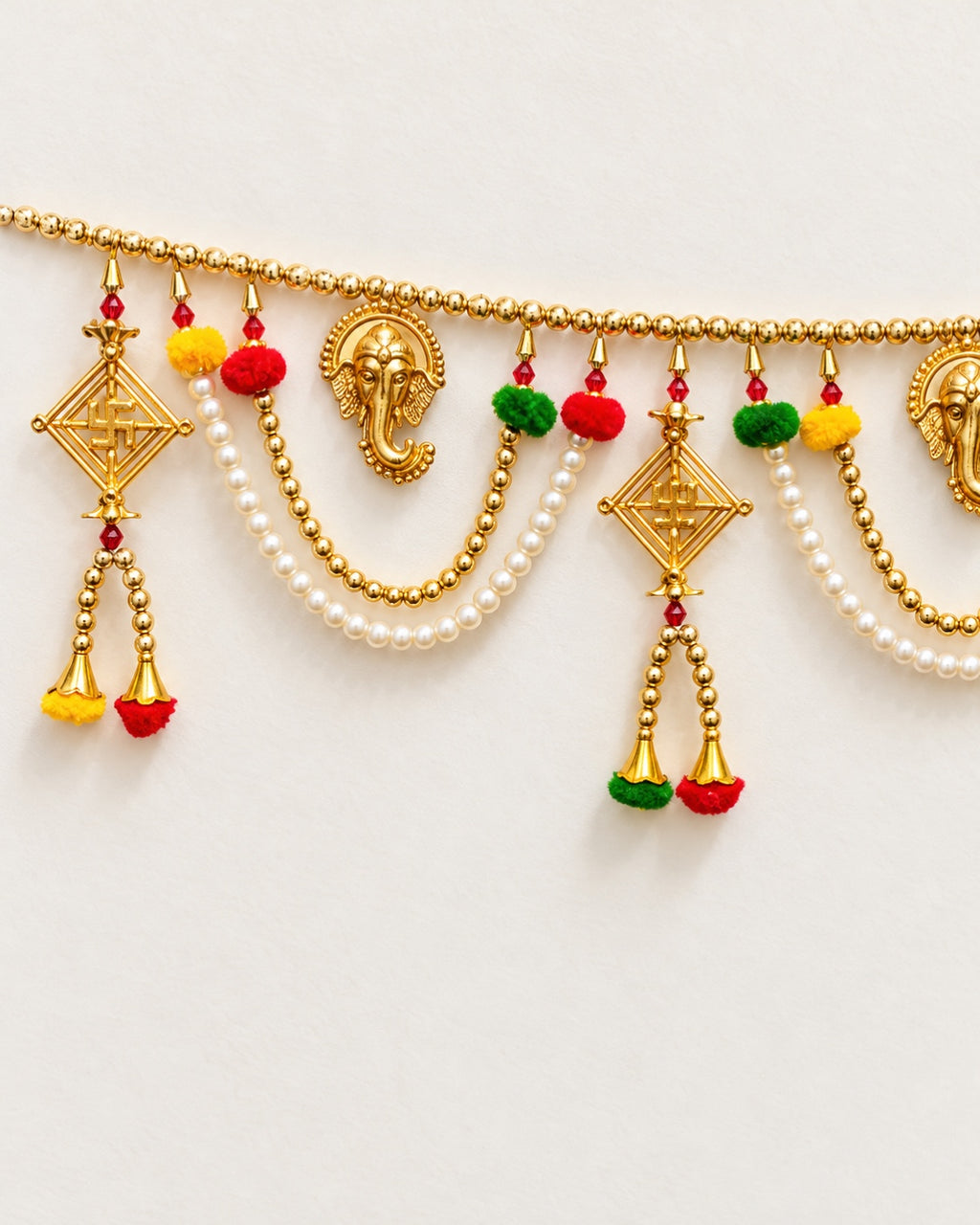 Ganesh Shubh Swastik Toran - close-up of decorative details