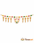 Butterfly Pom-Pom Toran - full product on a white background with Torancart branding